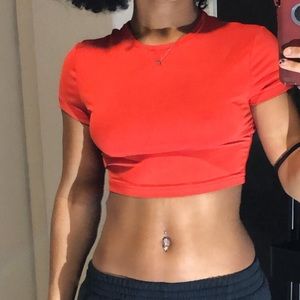 Red crop top